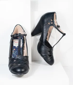 Bettie Page Black Laura T-Strap Heel