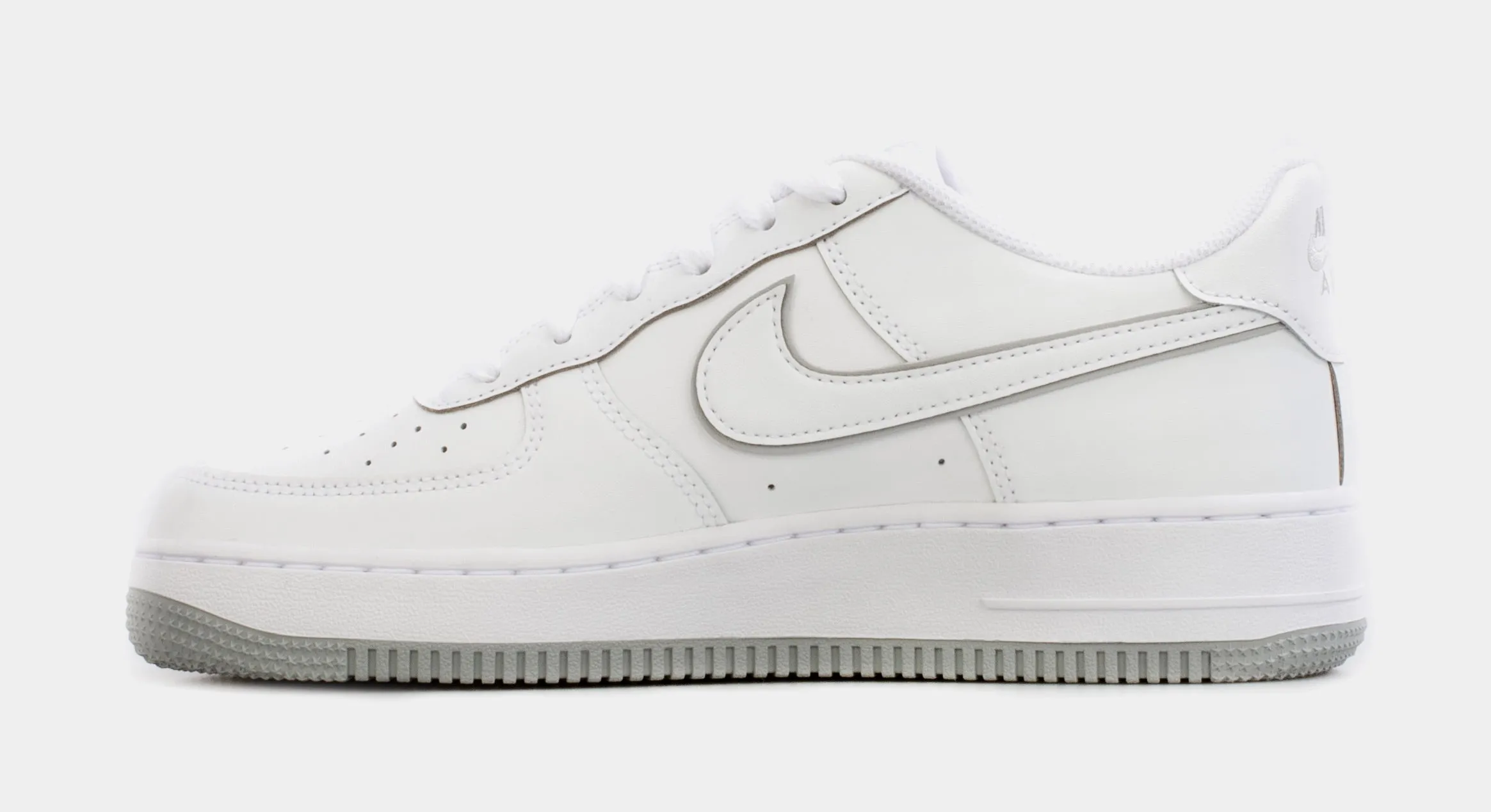 Air Force 1 Grade School Lifestyle Shoes (White/Grey)