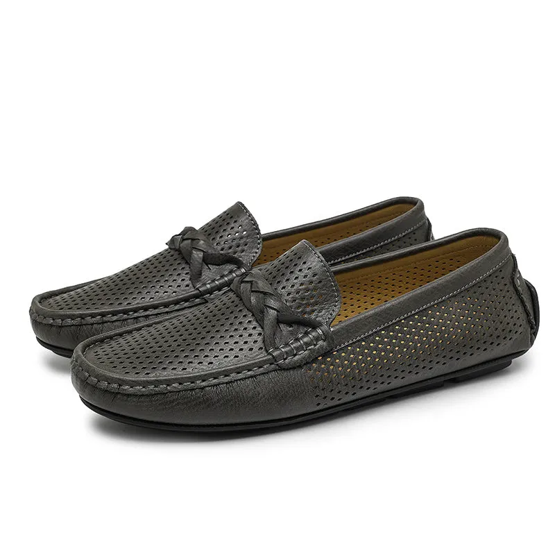 AlliLux Leather Slip-On Loafers