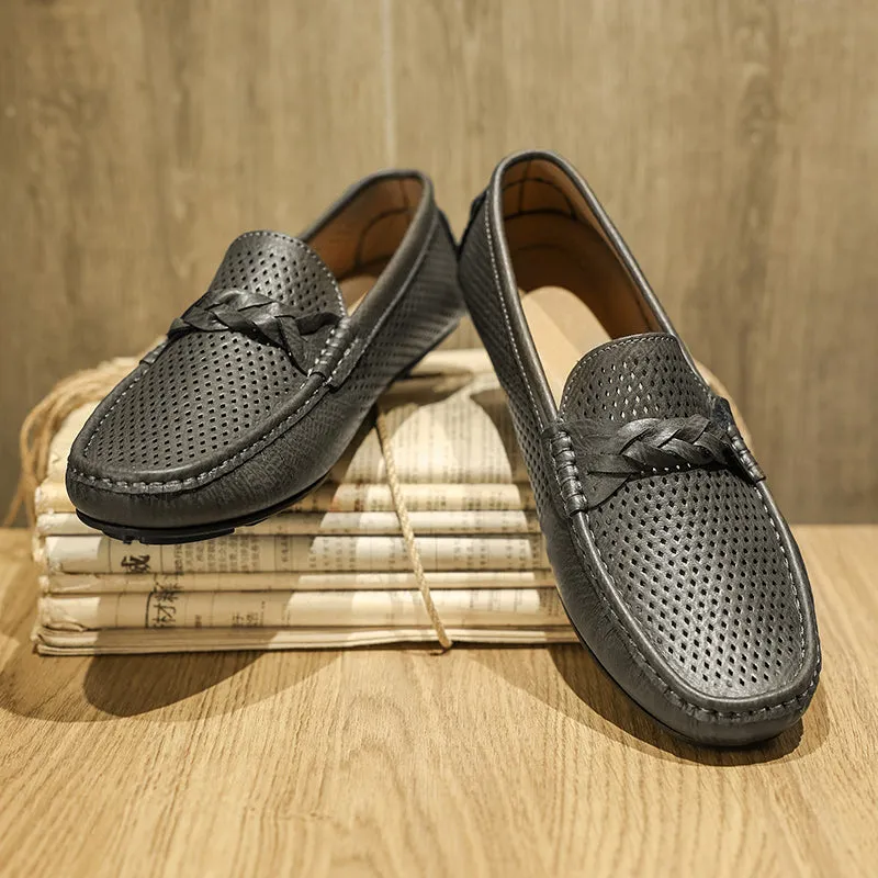 AlliLux Leather Slip-On Loafers