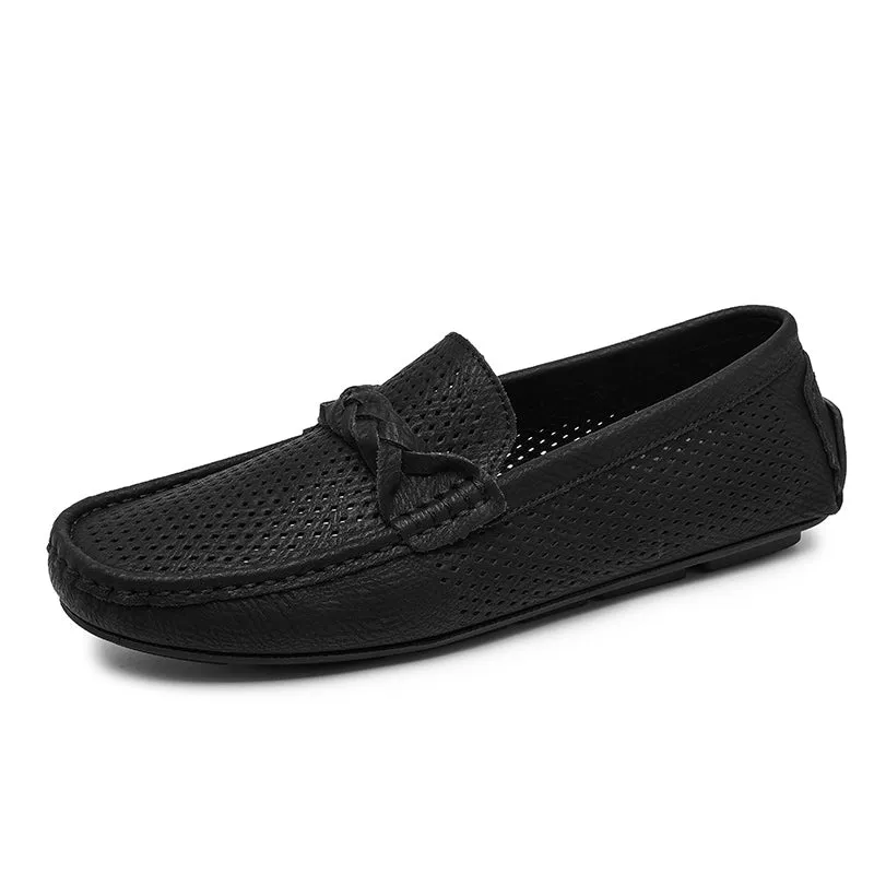 AlliLux Leather Slip-On Loafers