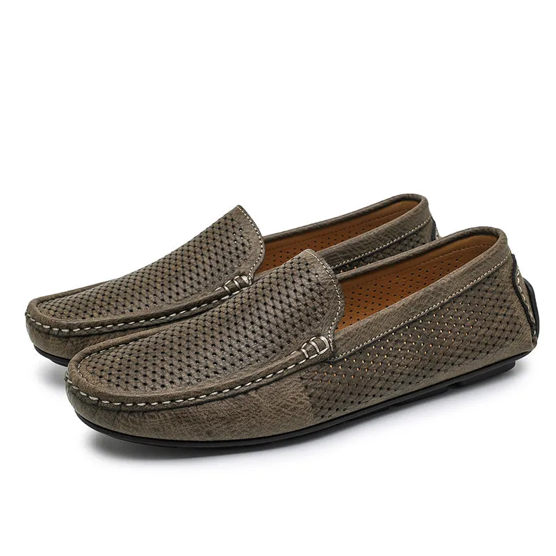 AlliLux Leather Slip-On Loafers