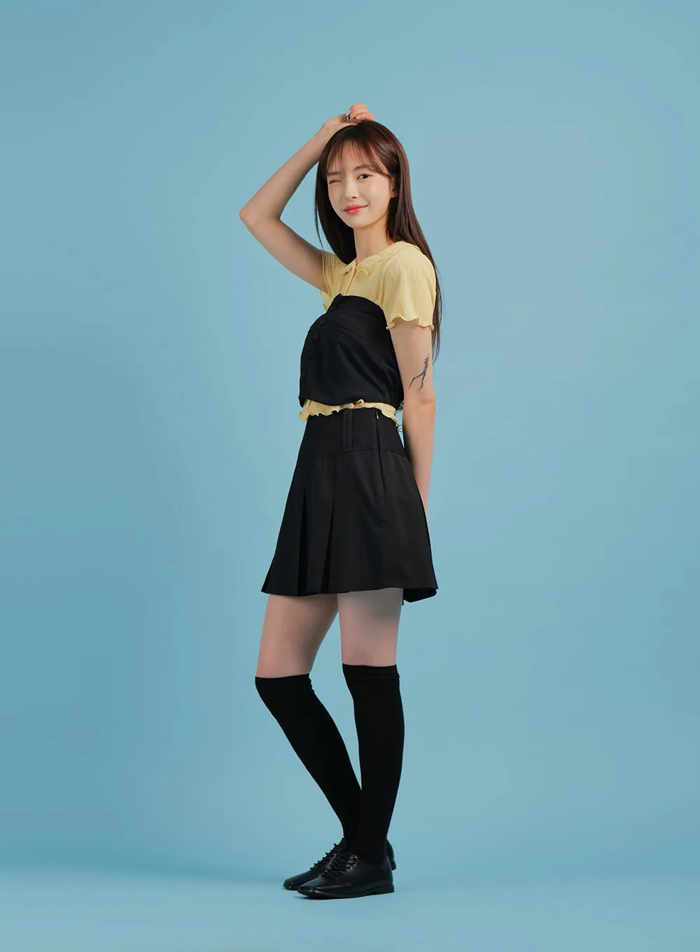 Basic Formal Pleated Mini Skirt BA27