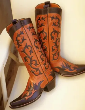 Bespoke Cowboy Crazy Two Tone Western Fashion Dress Handmade Stylish Unique Boot