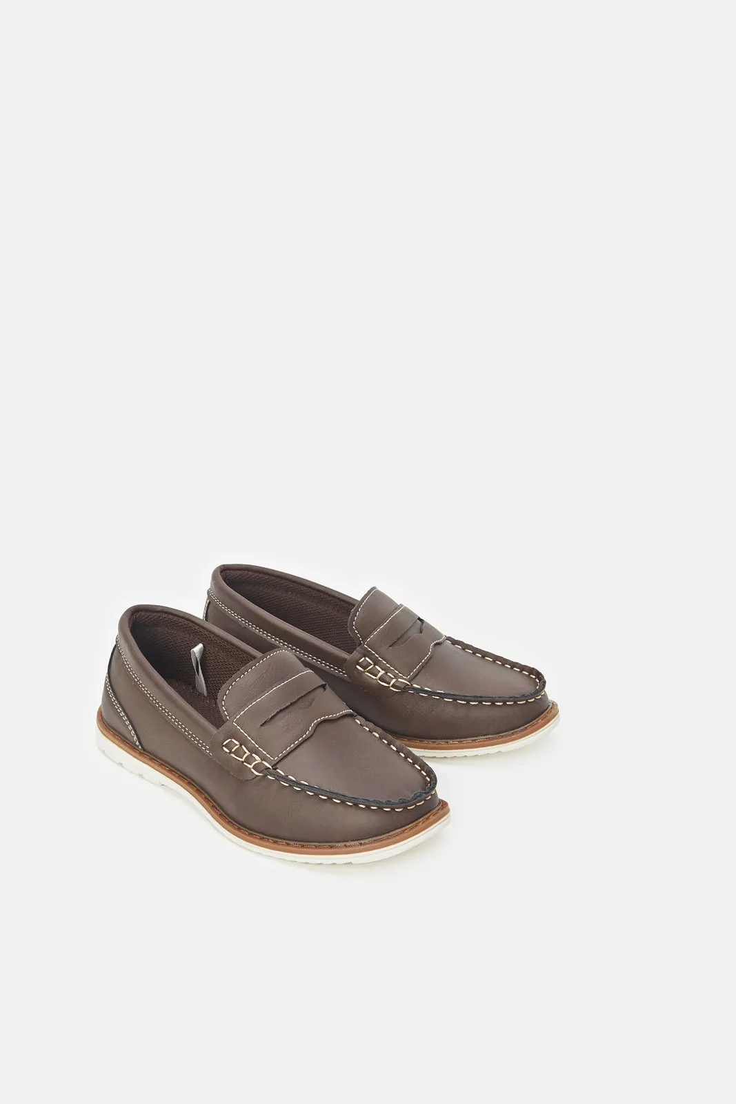 Boys Brown Penny Loafers