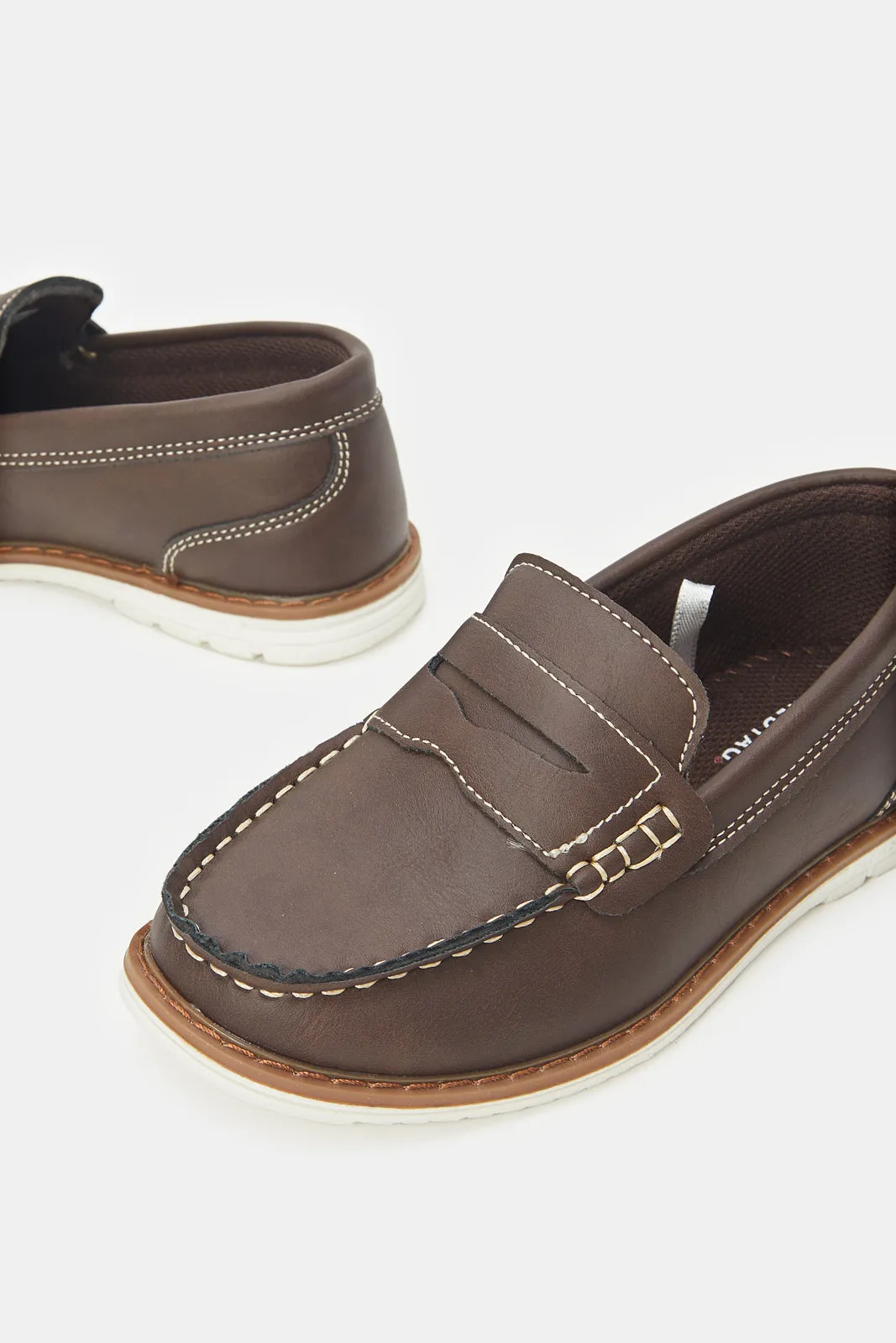 Boys Brown Penny Loafers