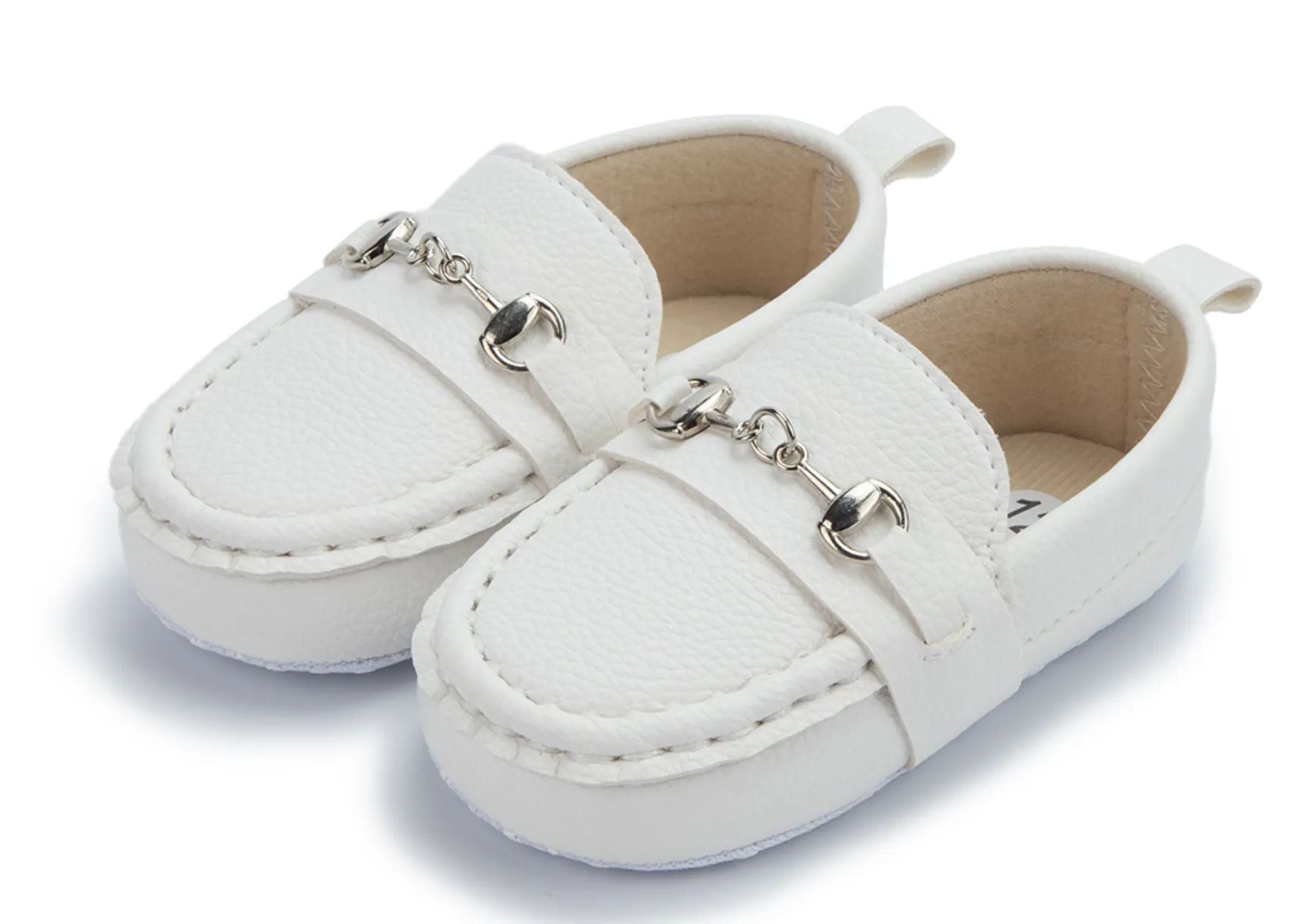 Boys Moccasin Loafers -  White