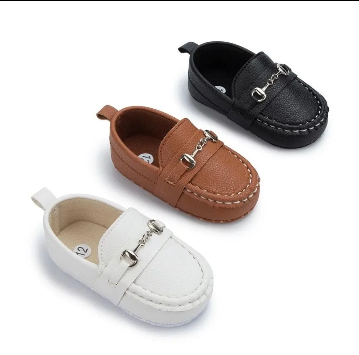 Boys Moccasin Loafers -  White