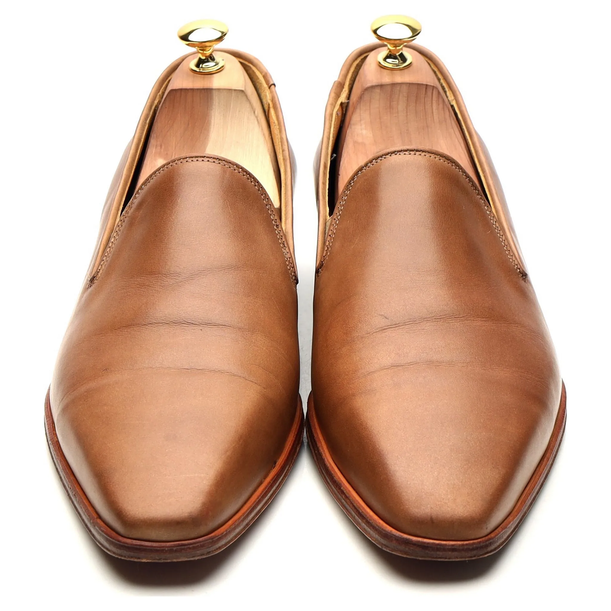 Brown Leather Slip On Loafers UK 10