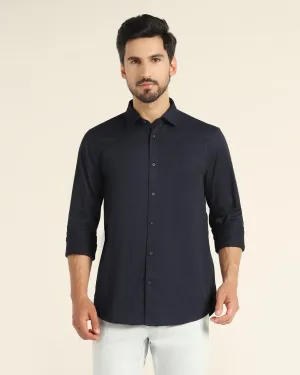 Casual Navy Solid Shirt - Mandy