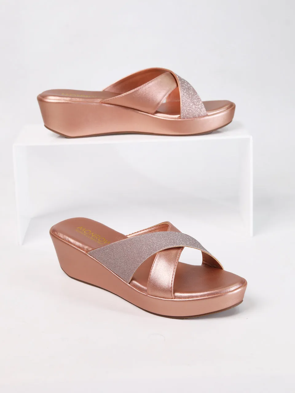 Elain Rose Gold Wedge Heels