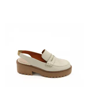 Elodie platform loafers in off white leather womens shoes