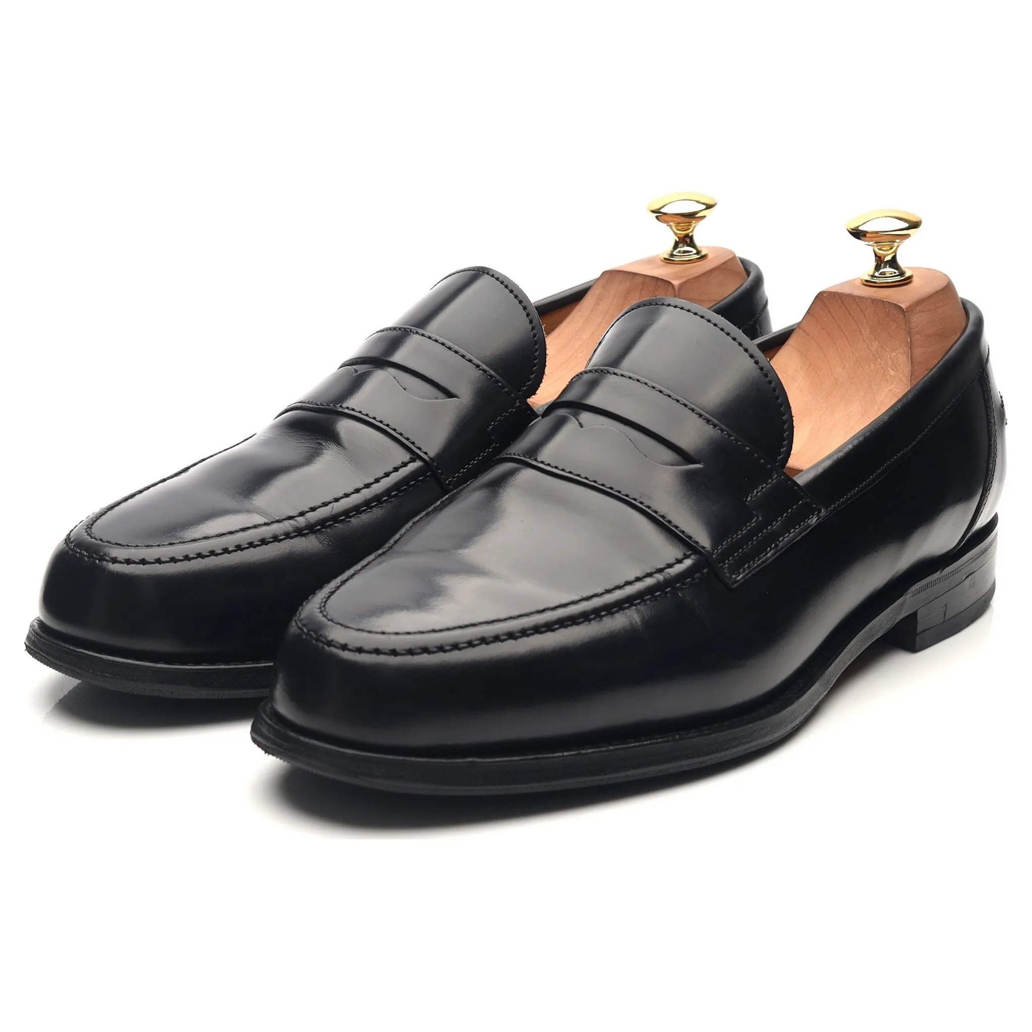 'Elstree' Black Leather Loafers UK 9 EX