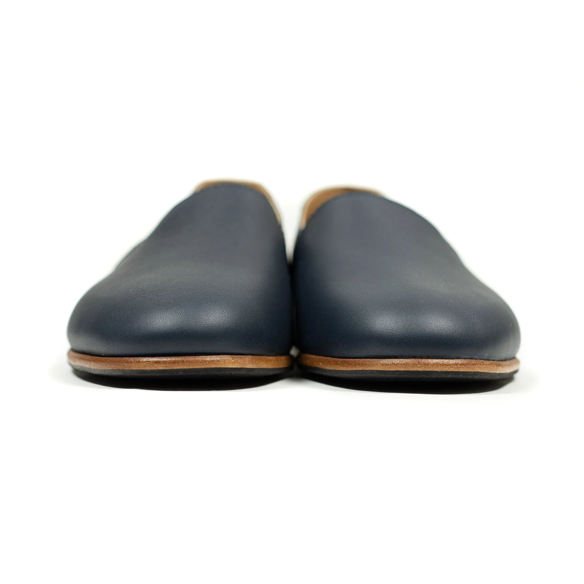 Exclusive Maury slippers in navy soft calf