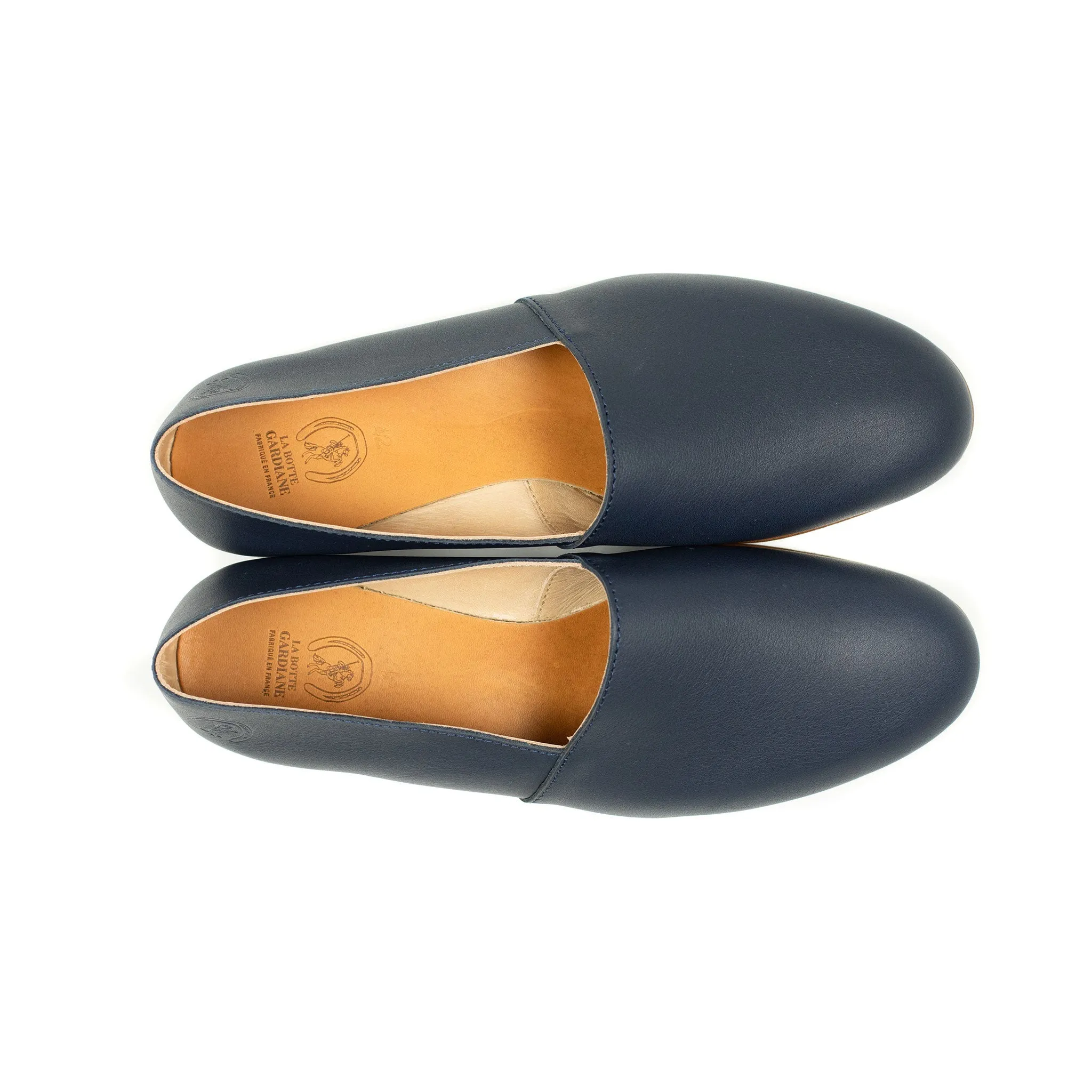 Exclusive Maury slippers in navy soft calf