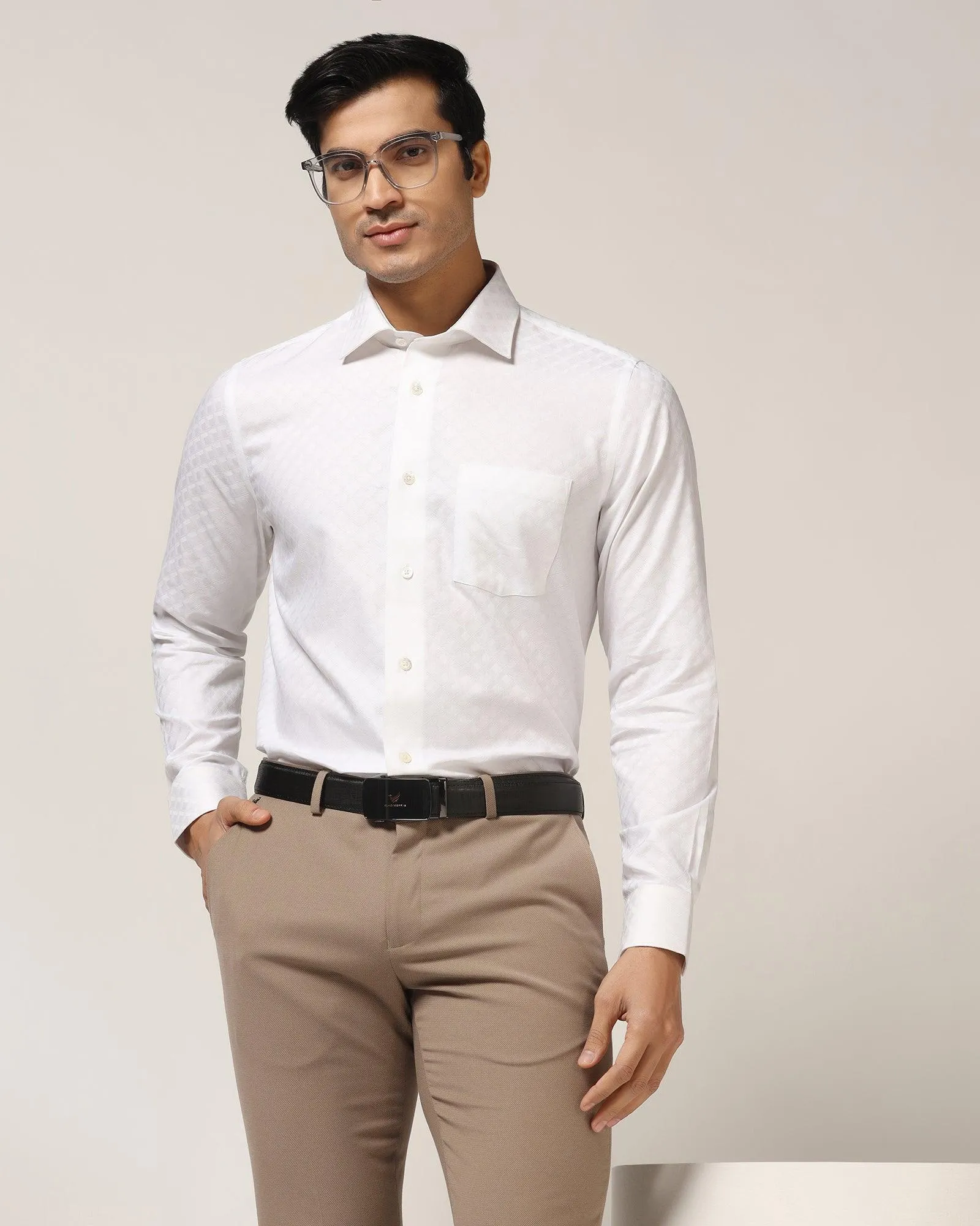 Formal White Printed Shirt - Page