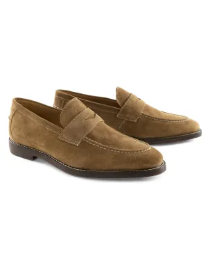 J-Flex Penny Suede Loafers - Whiskey