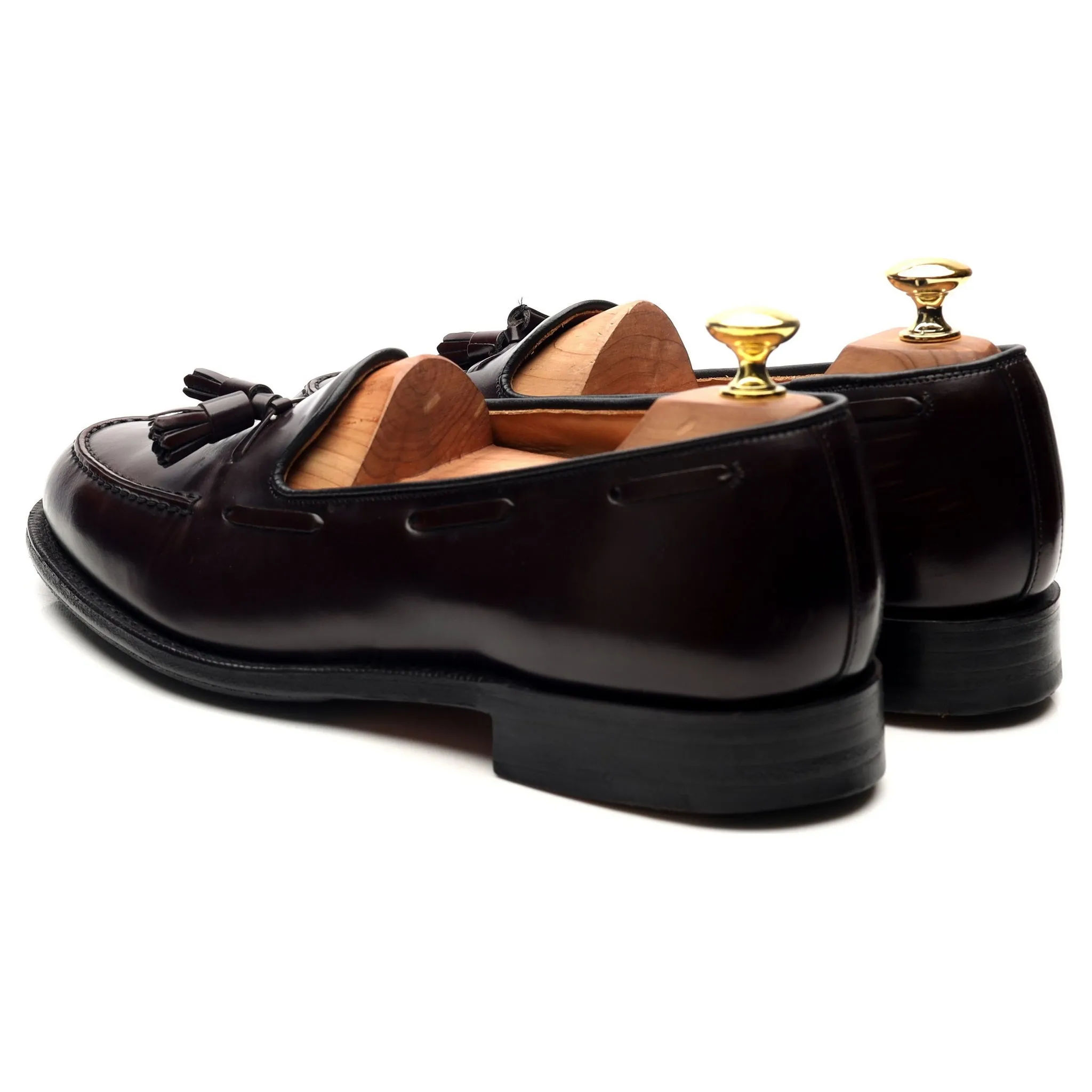 'Keats II' Burgundy Leather Tassel Loafers UK 8.5 F