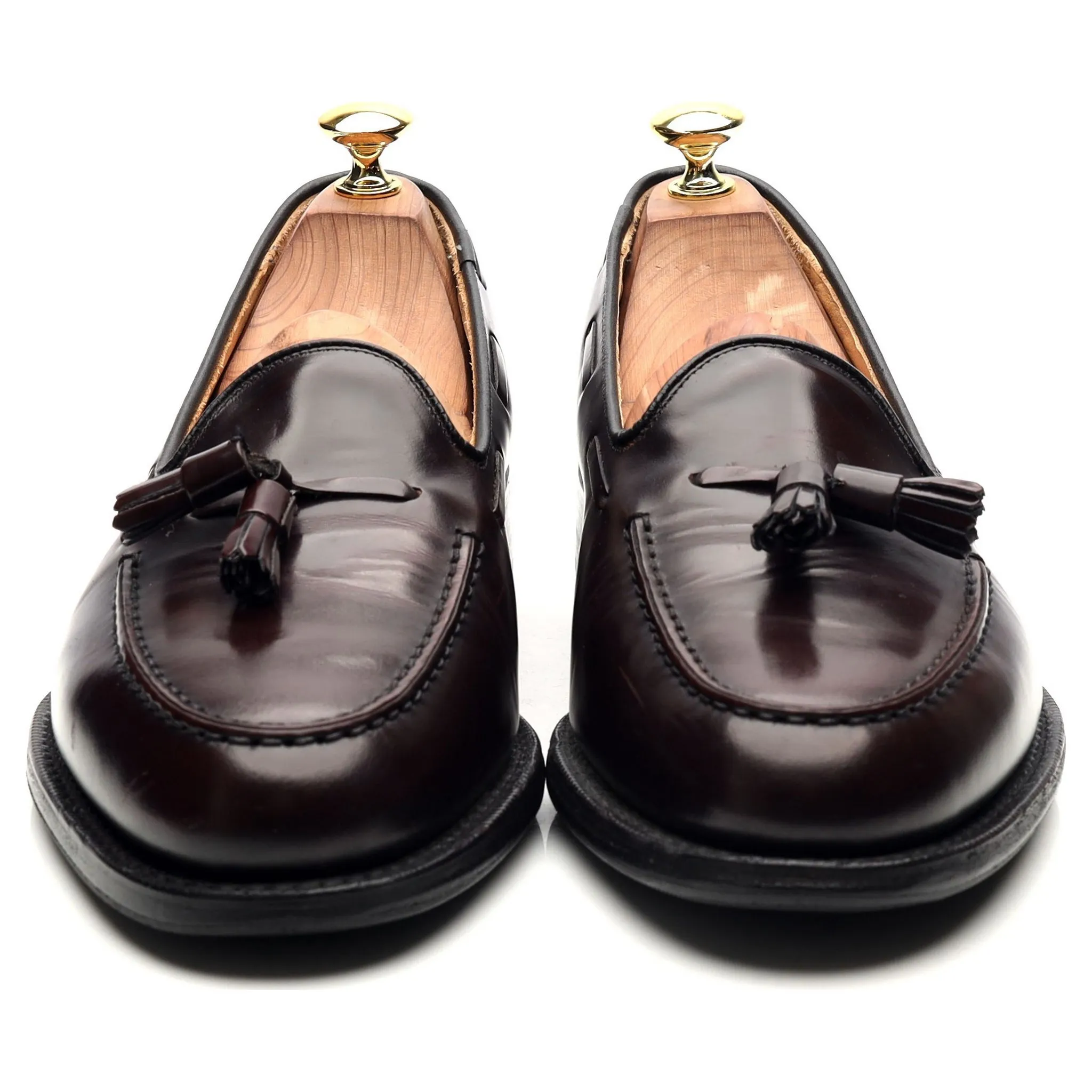 'Keats II' Burgundy Leather Tassel Loafers UK 8.5 F