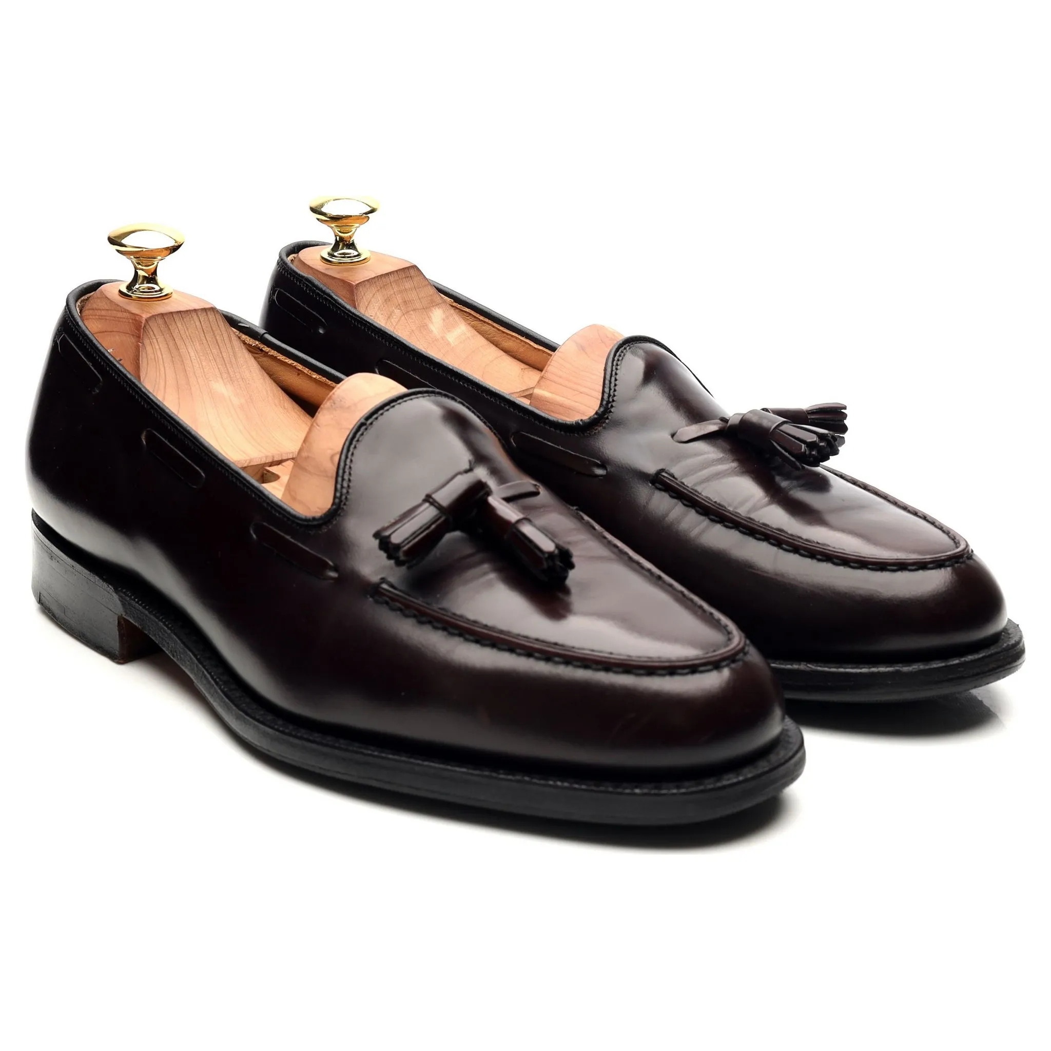 'Keats II' Burgundy Leather Tassel Loafers UK 8.5 F