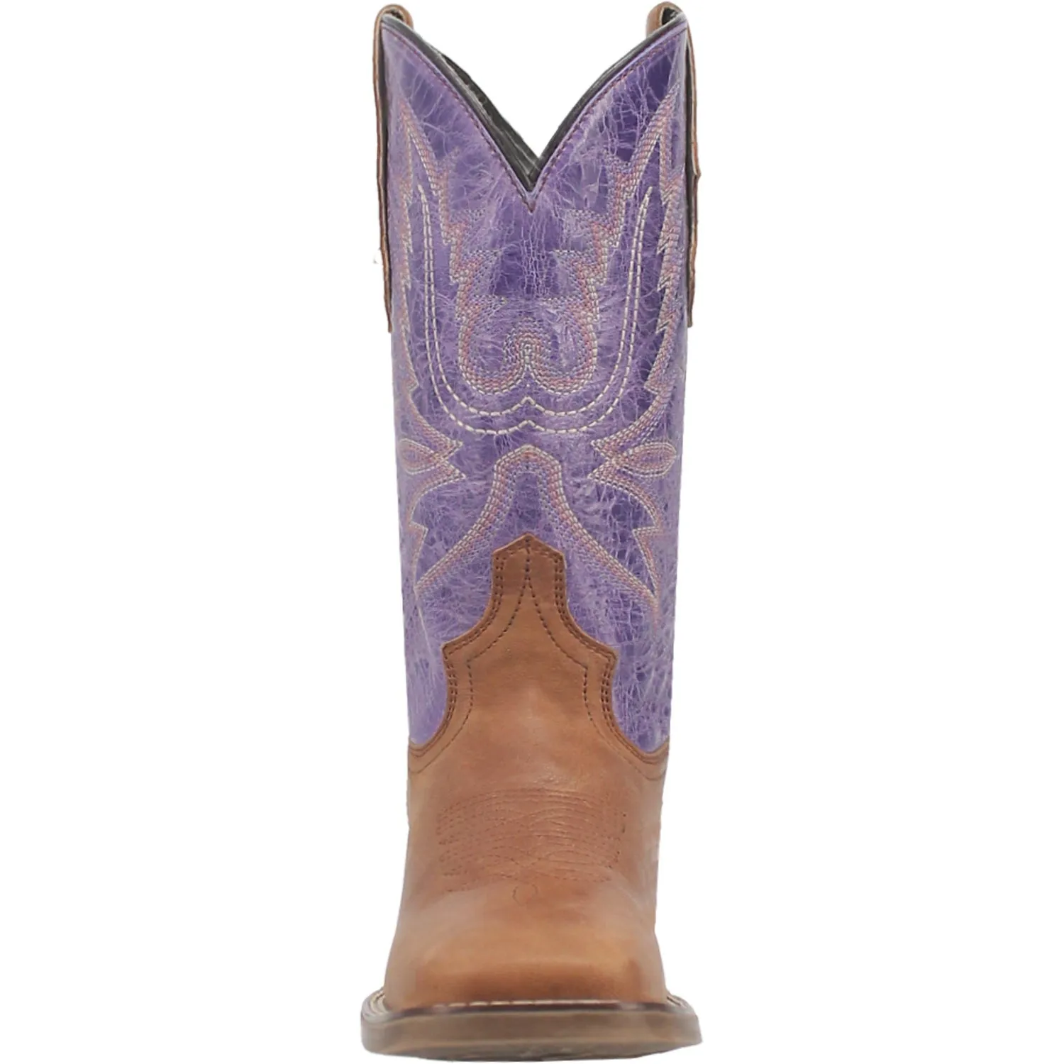 Laredo Womens Mara Tan/Purple Leather Cowboy Boots