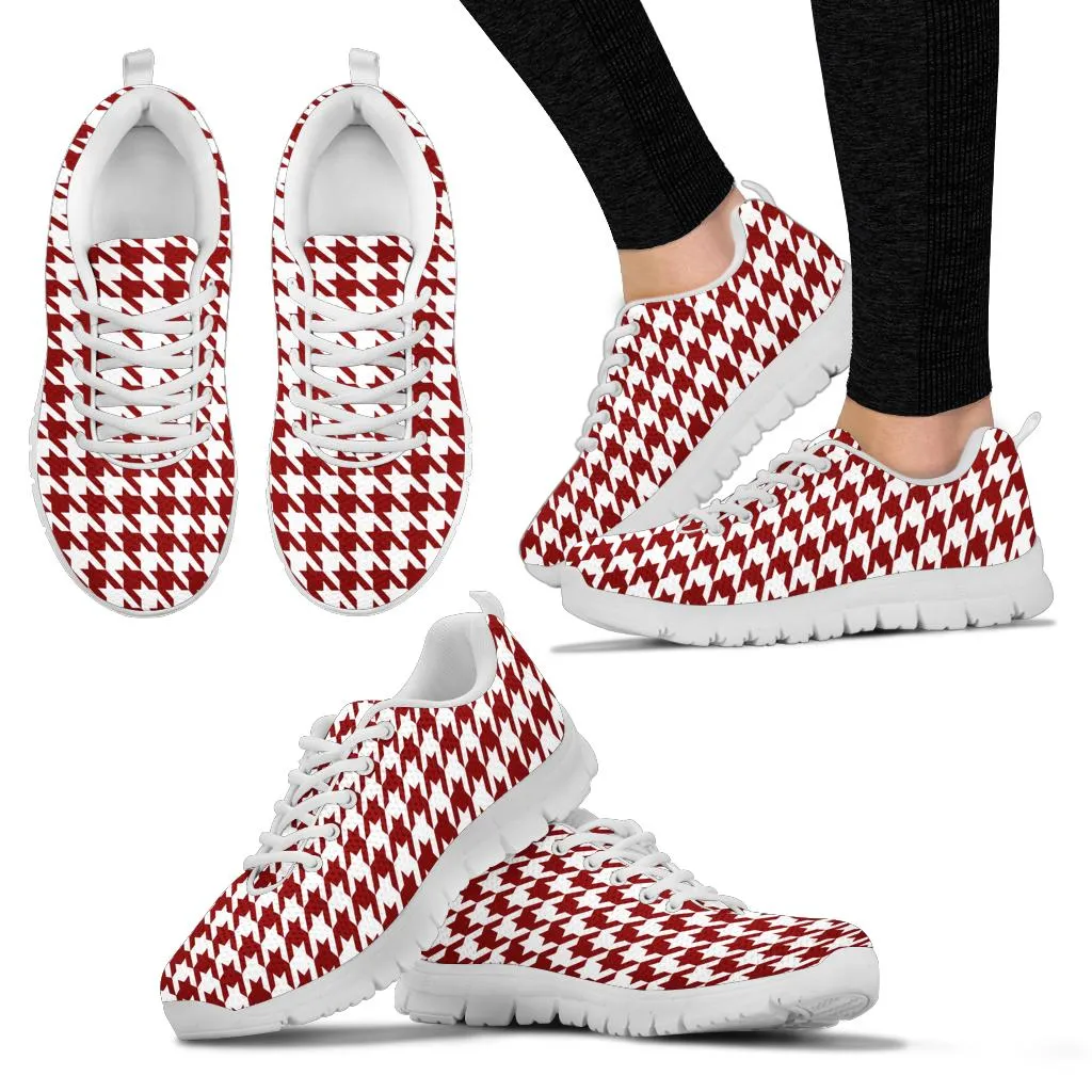 Mesh Sneakers_Maroon on White_HT Pattern