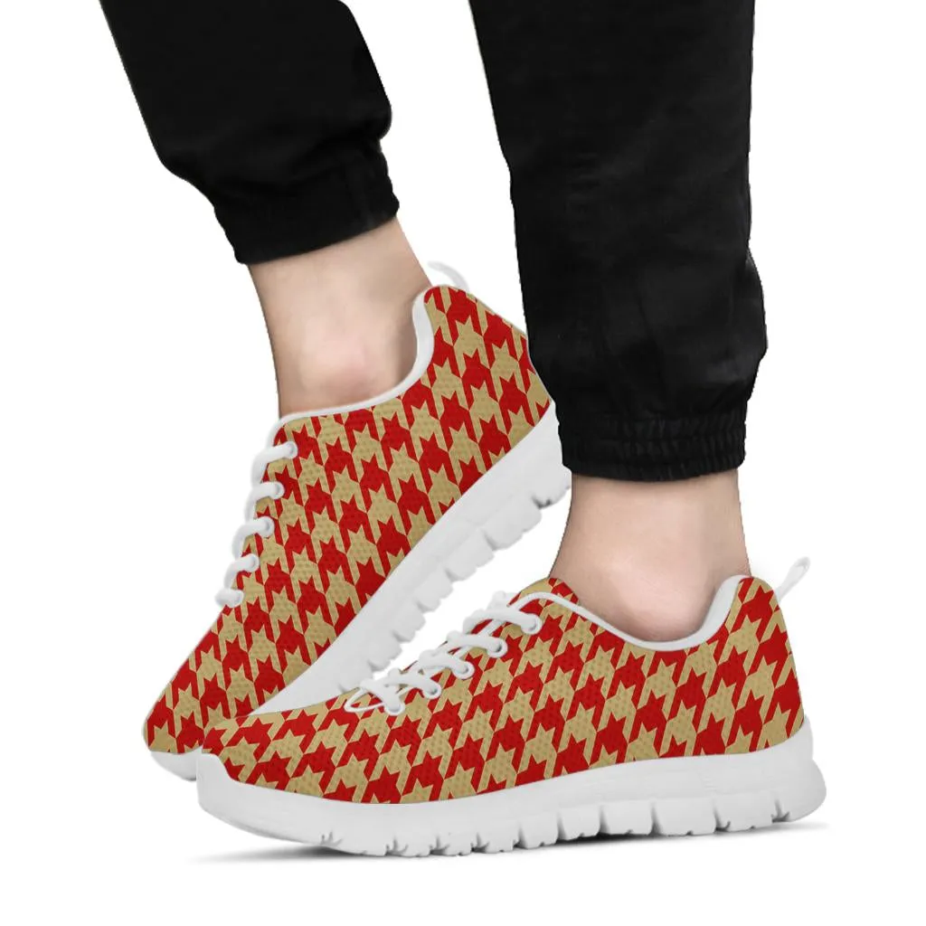 Mesh Sneakers_Red on Vegas Gold_S_HT Pattern