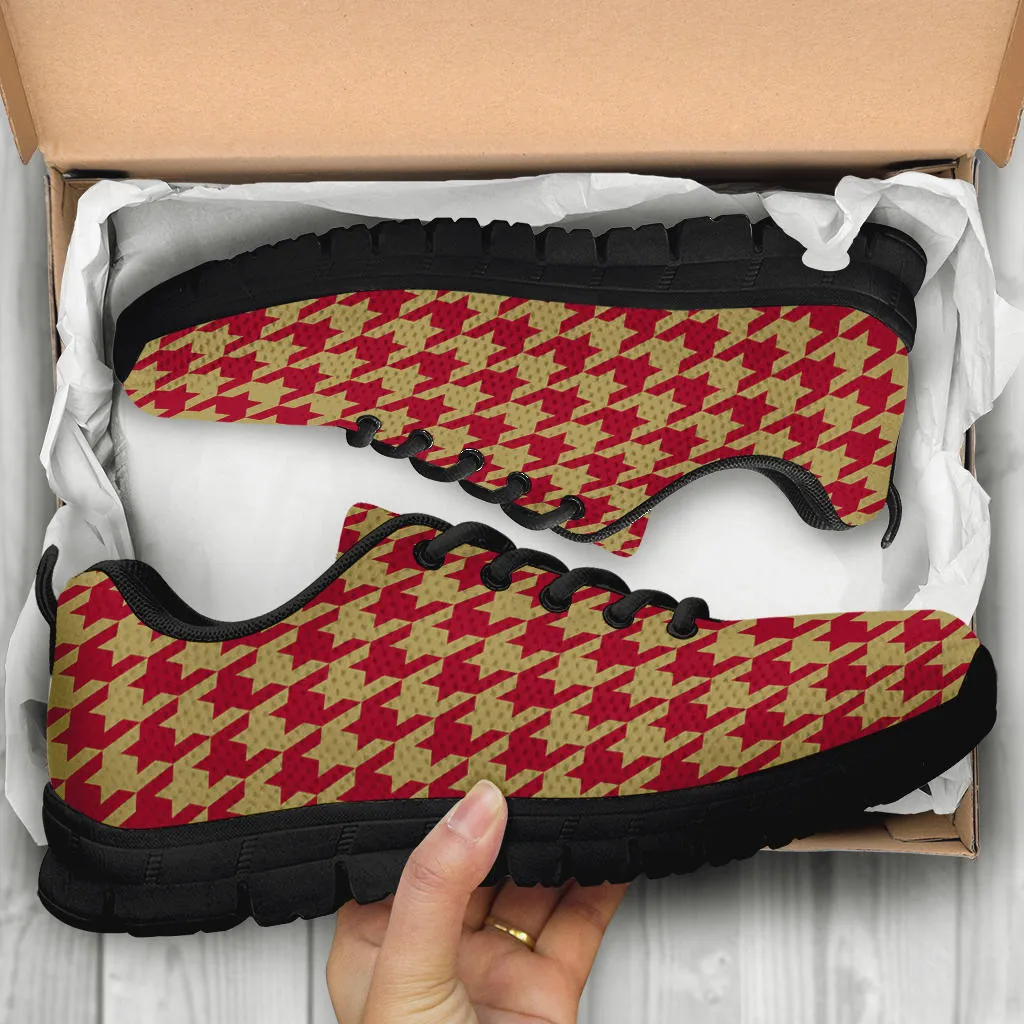 Mesh Sneakers_Red on Vegas Gold_S_HT Pattern