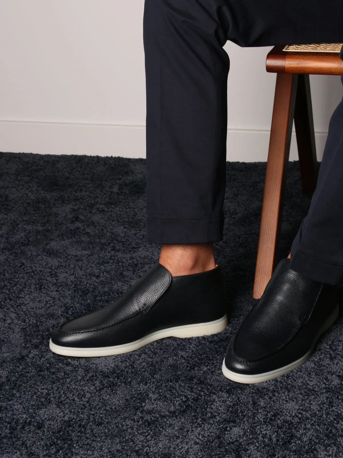 Navy Grain City Loafer