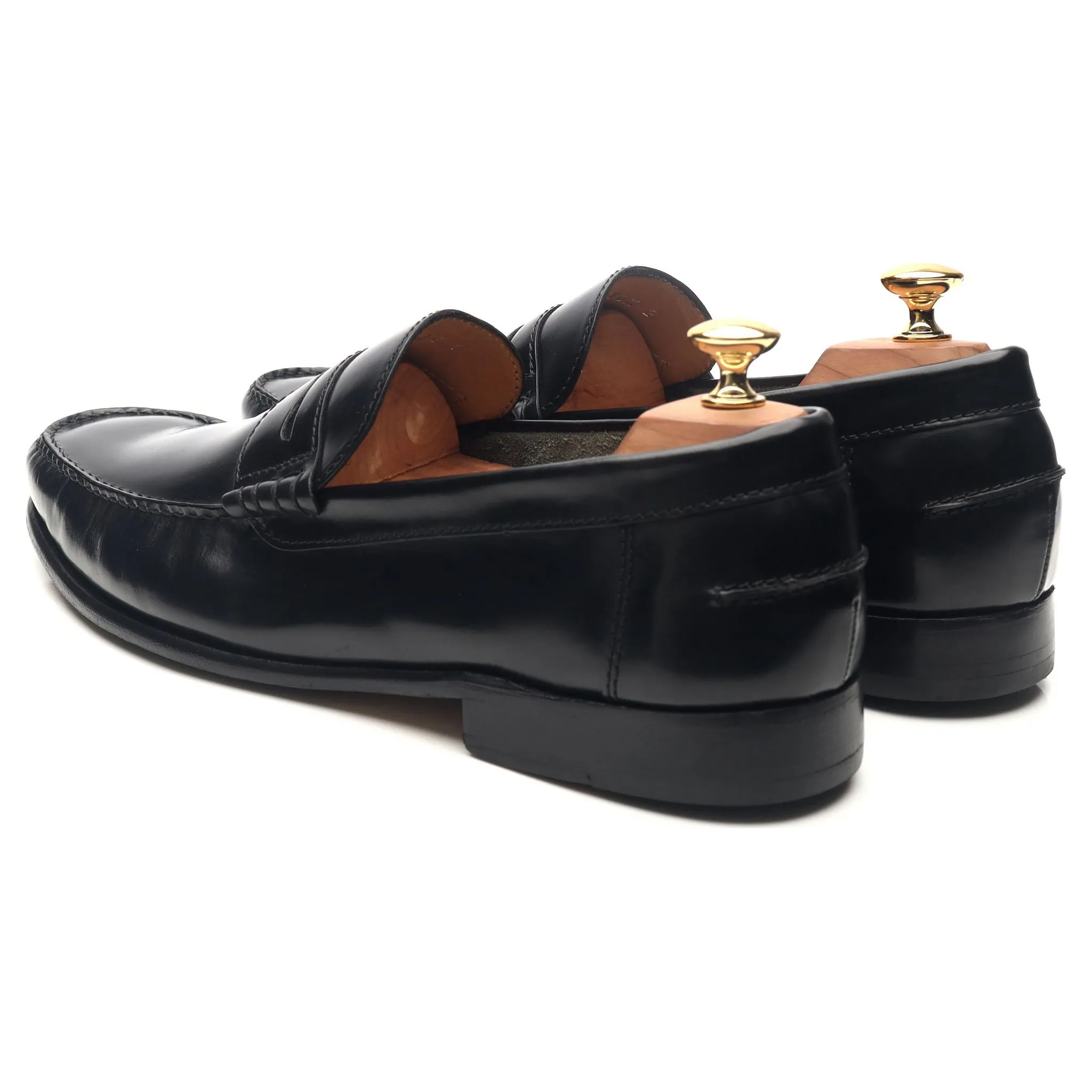 'Newington' Black Leather Loafers UK 10.5 F