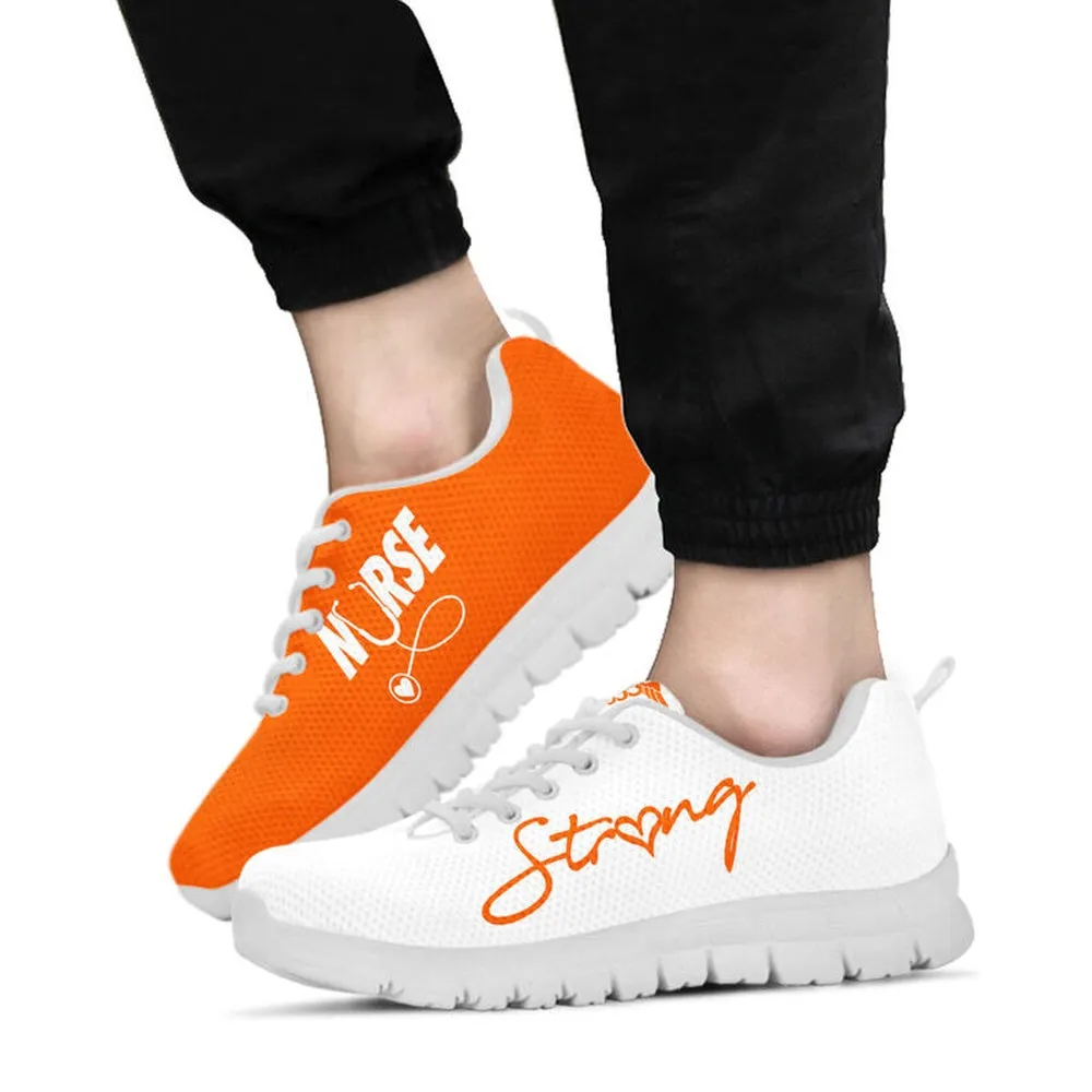 Nurse Sneaker, Nurse Strong Orange White Sneakers, Best Shoes For Nurses