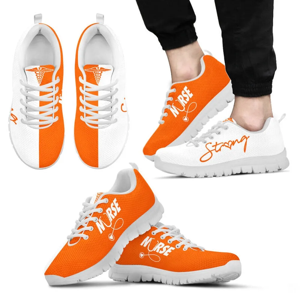 Nurse Sneaker, Nurse Strong Orange White Sneakers, Best Shoes For Nurses