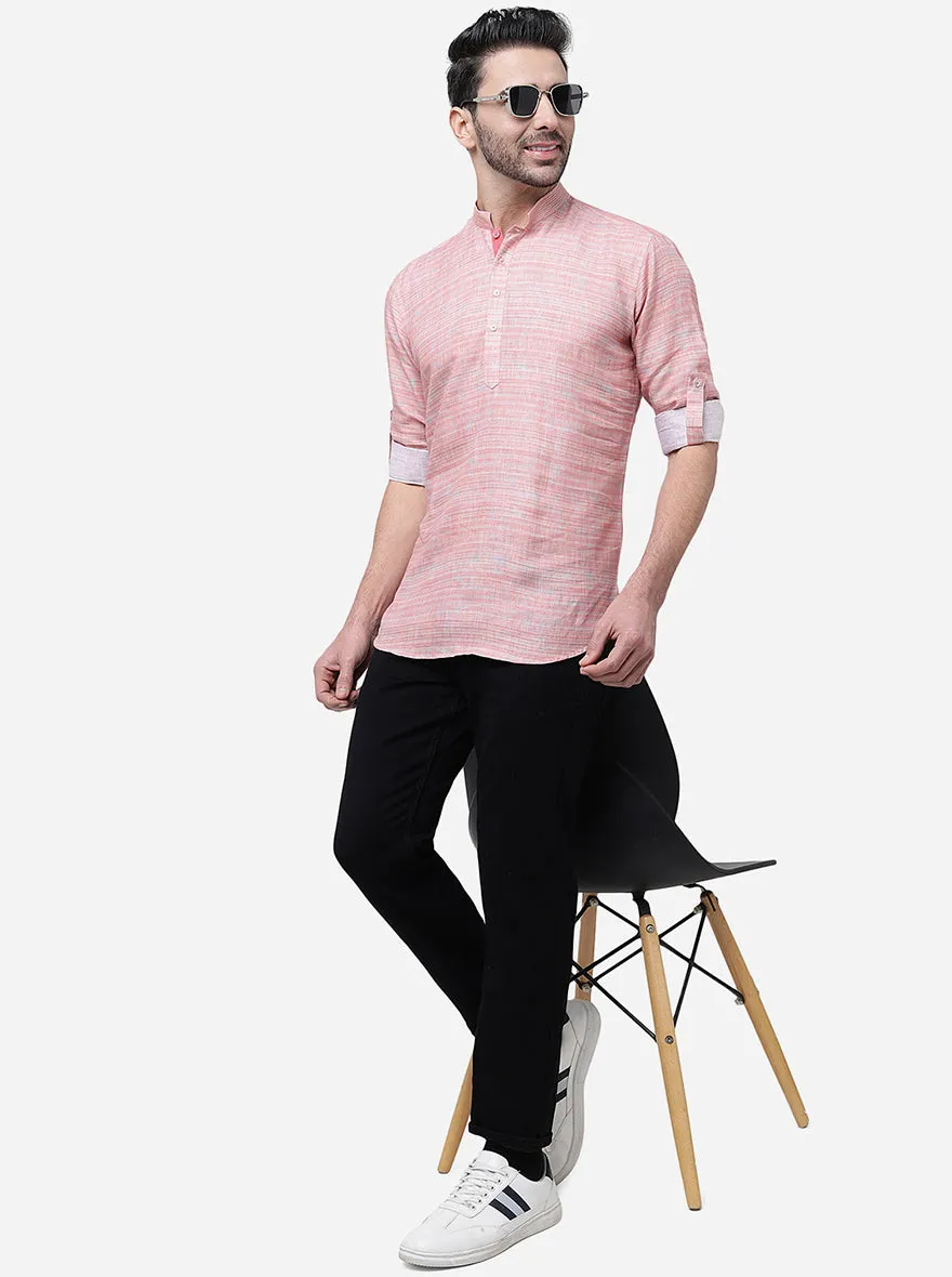 Peach Solid Slim Fit Party Wear kurta | JB Studio