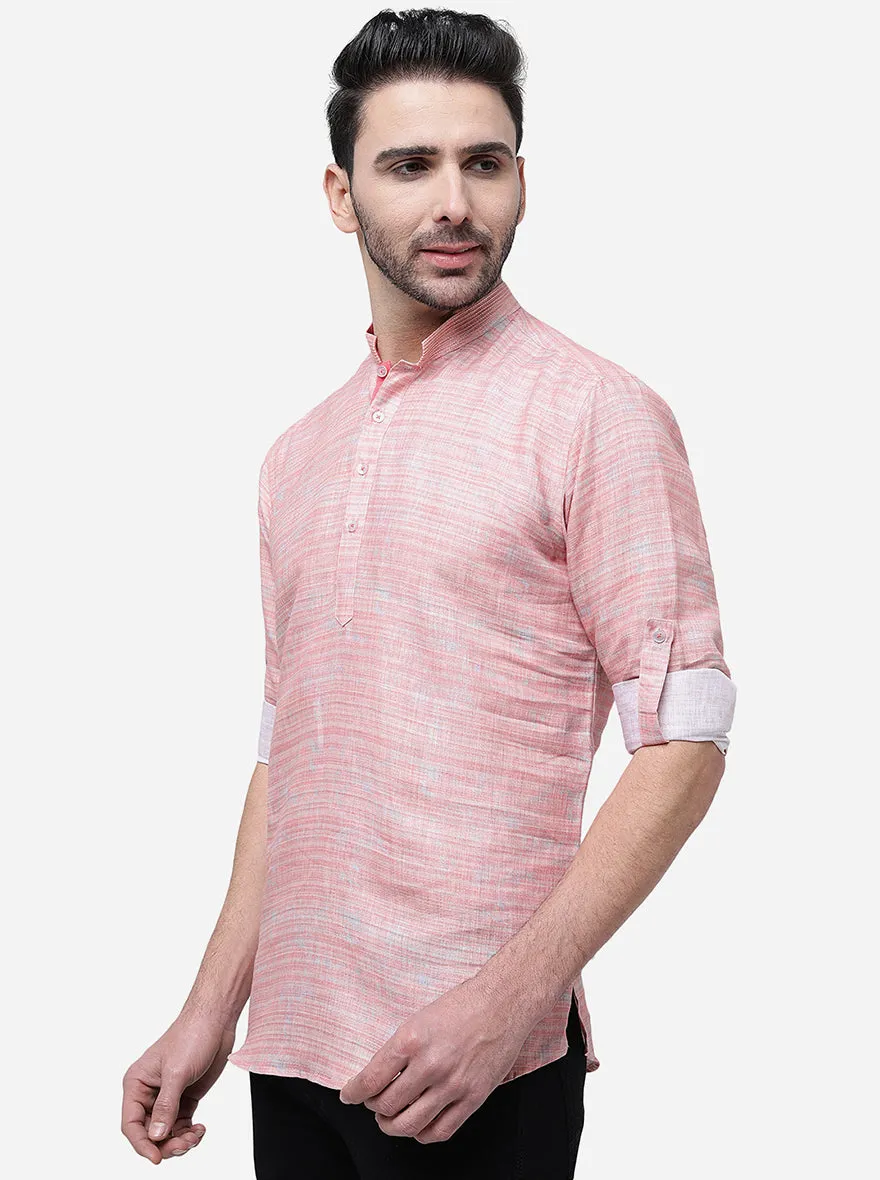 Peach Solid Slim Fit Party Wear kurta | JB Studio