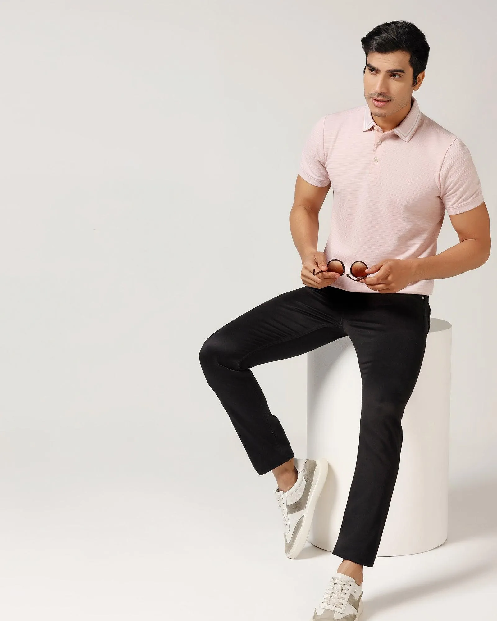 Polo Pink Textured T-Shirt - Darryl