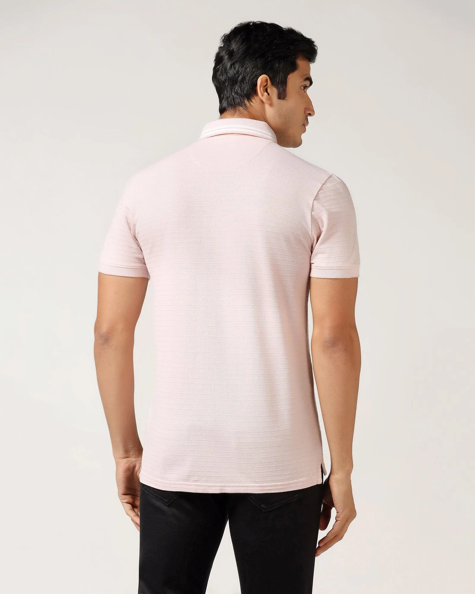 Polo Pink Textured T-Shirt - Darryl