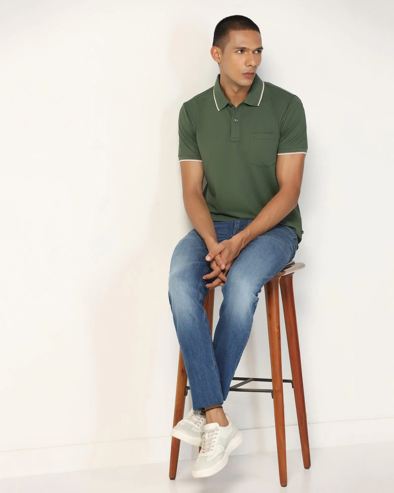 Polo Thyme Green Solid T-Shirt - Andro