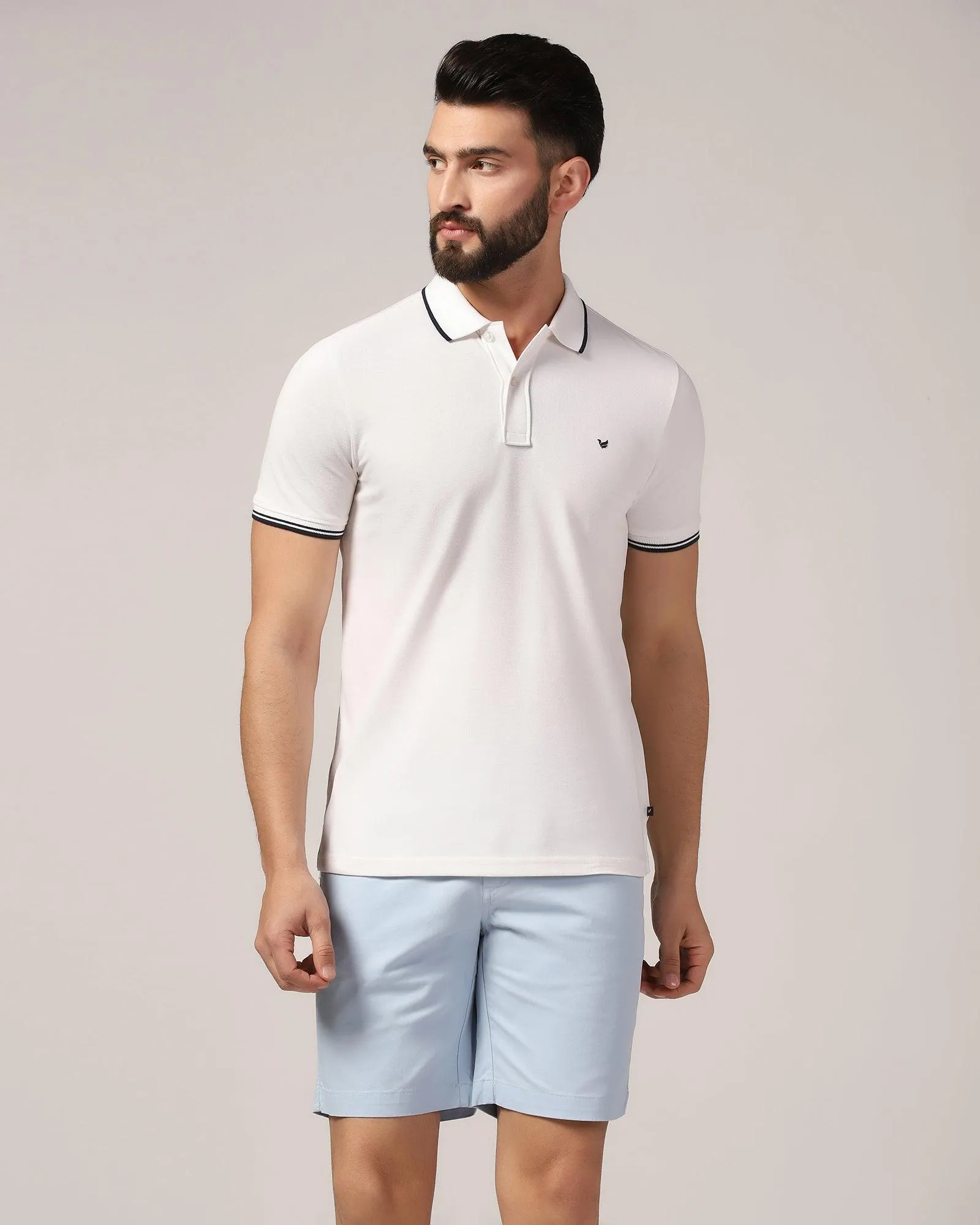 Polo White Solid T-Shirt - Posh