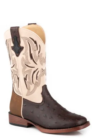 Roper Kids Boys Dalton Brown Faux Leather Cowboy Boots