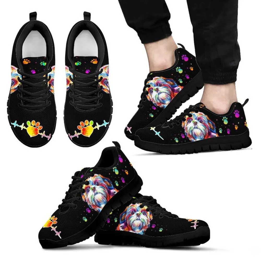 Shih Tzu Sneaker, Shih Tzu Dog Art Colorful Sneaker Shoes, Shih Tzu Shoes