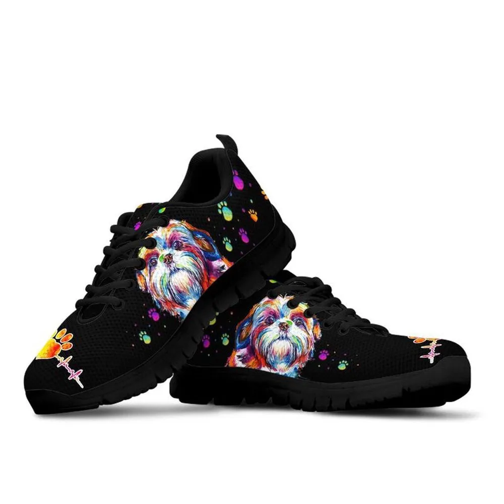 Shih Tzu Sneaker, Shih Tzu Dog Art Colorful Sneaker Shoes, Shih Tzu Shoes