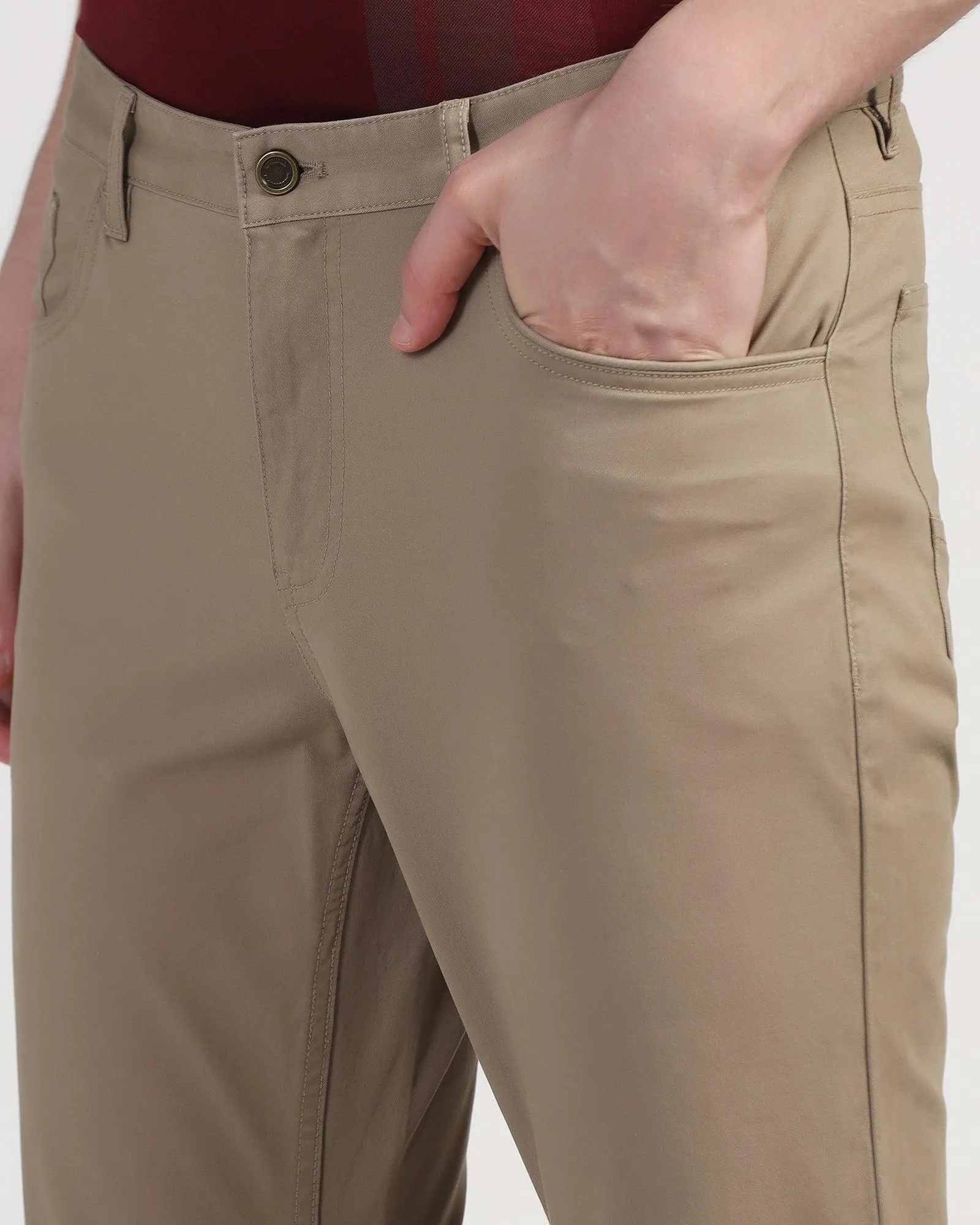 Slim Comfort B-95 Casual Khaki Solid Khakis - Dab