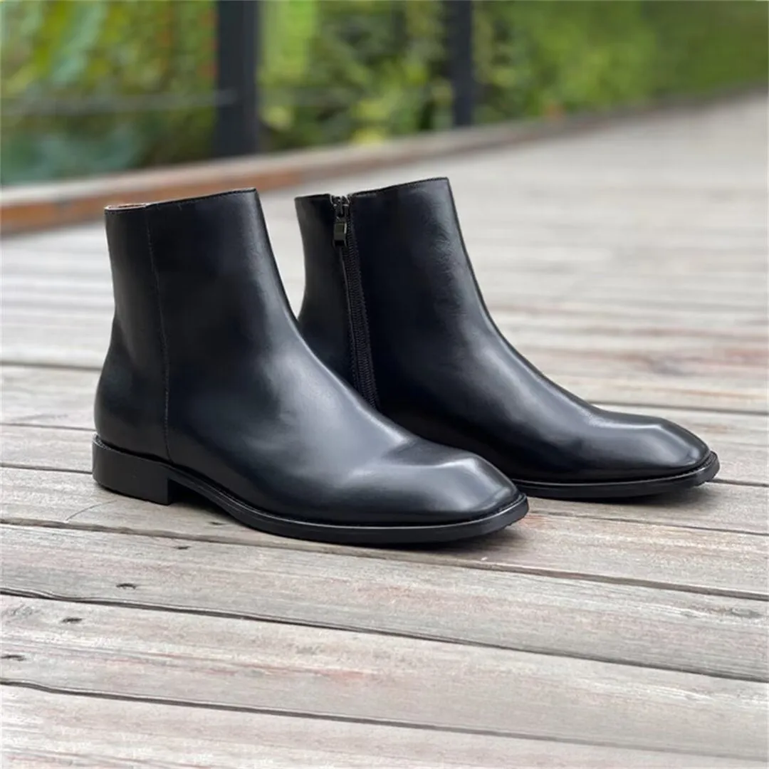 Square-Toe Comfort Ankle Men's Boots