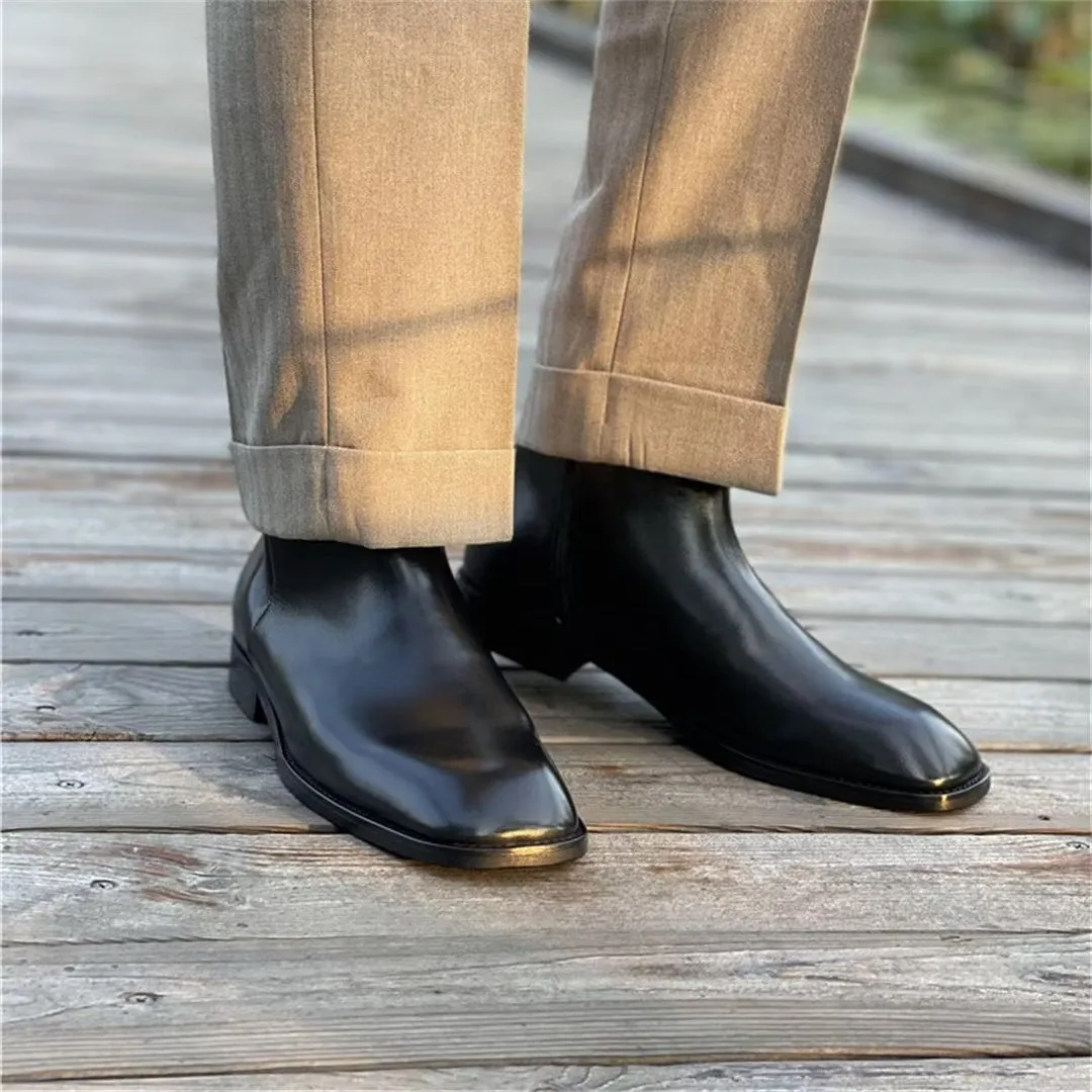 Square-Toe Comfort Ankle Men's Boots