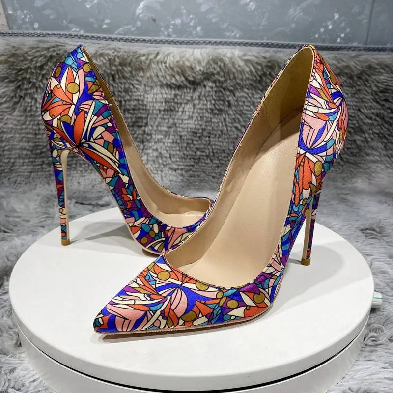 TEEK - Graphic Print Satin Pumps