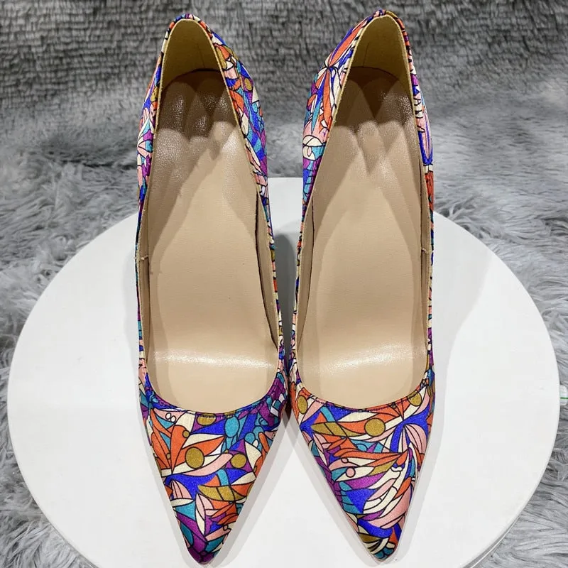 TEEK - Graphic Print Satin Pumps