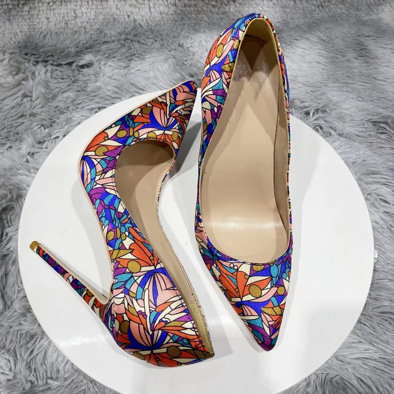 TEEK - Graphic Print Satin Pumps