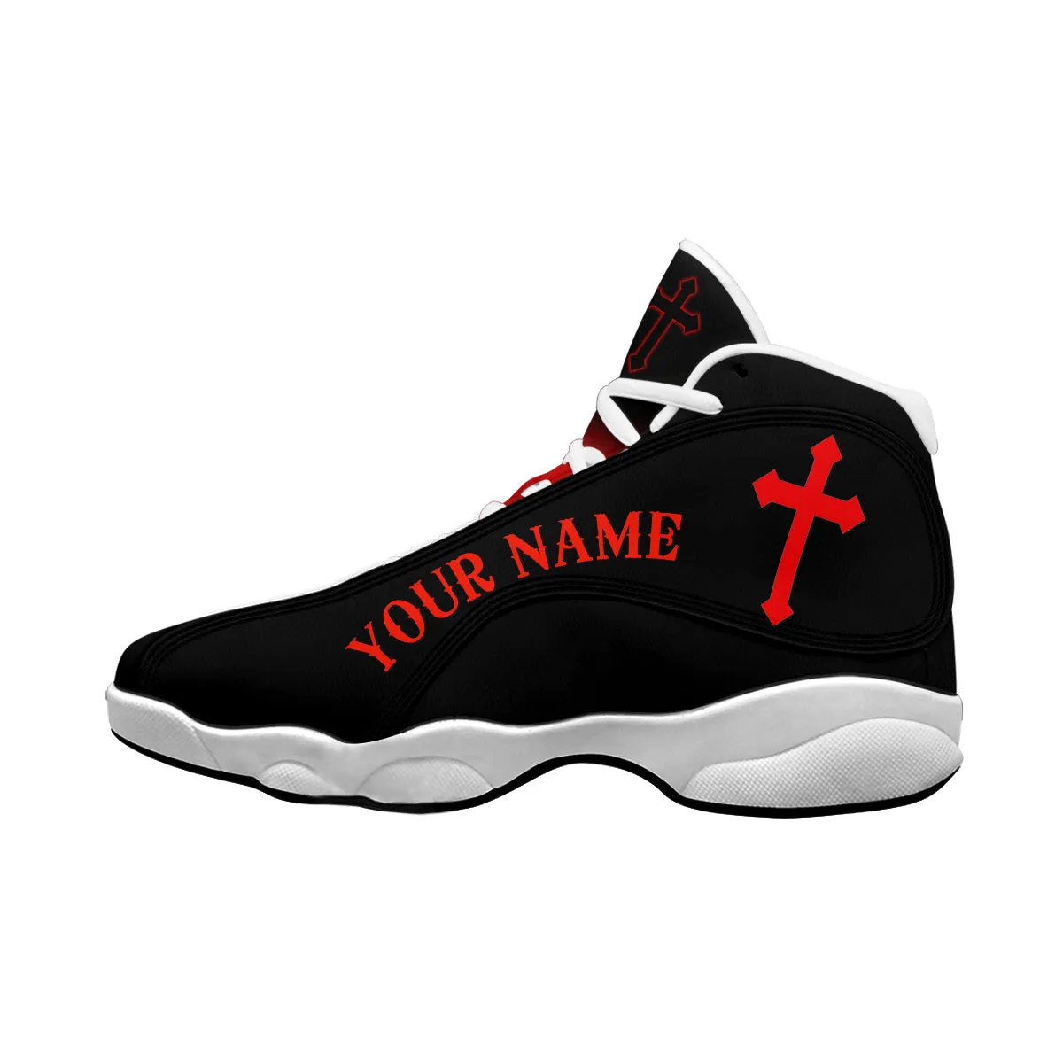 Teesdily | Personalized Jesus Saved My Life Faith Basketball Shoes, God Lover Religious Gifts Unisex Basketball Shoes