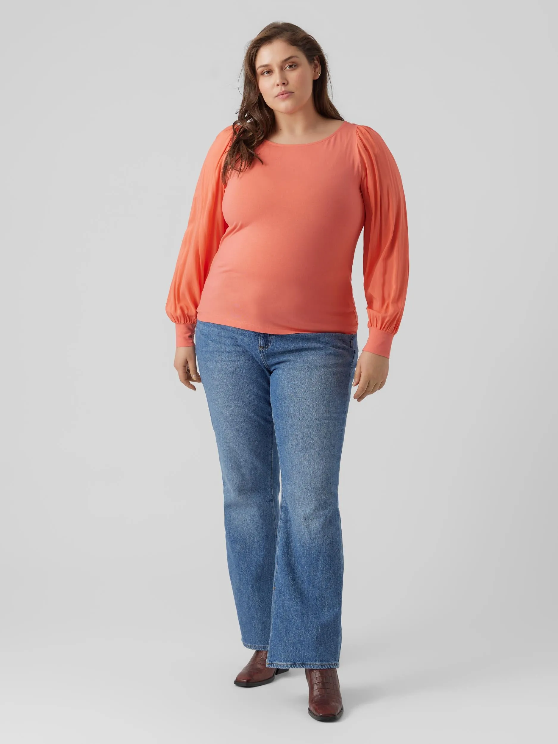 Vero Moda Curve Randi Coral Top