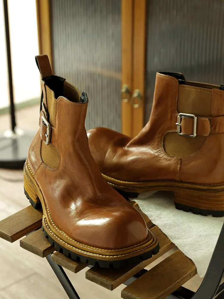 Vintage Chelsea Boots Buckle Closure